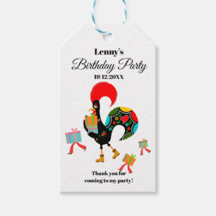 Portuguese Rooster Parade Kids Birthday Party Gift Tags