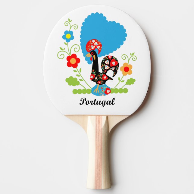 Portuguese Rooster Ping Pong Paddle (Front)