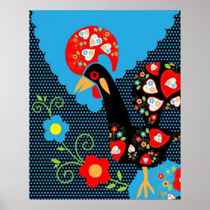 Portuguese Rooster Poster