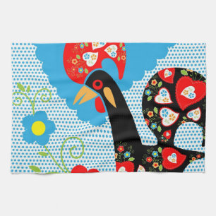 Portuguese Rooster symbol of Portugal Tea Towel