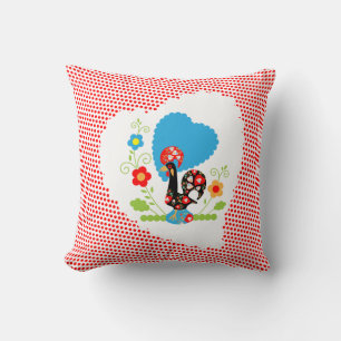 Portuguese rooster with red polka dots cushion