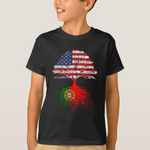 Portuguese Roots American Grown Portugal Flag Gift T-Shirt