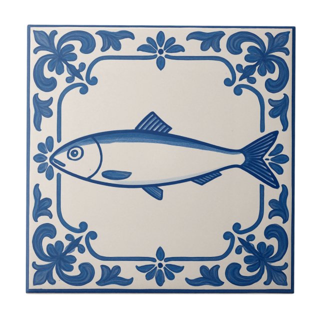Portuguese sardine -  ceramic tile (Front)