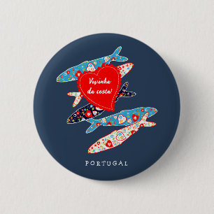 Portuguese sardines 6 cm round badge