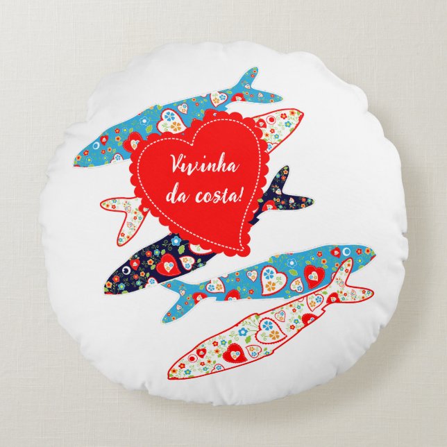 Portuguese sardines round cushion (Front)
