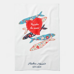 Portuguese sardines tea towel