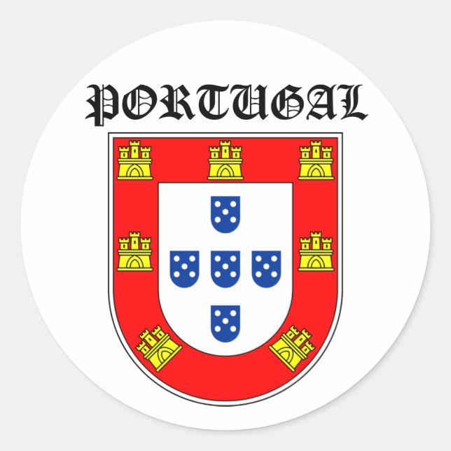 Portuguese Shield Classic Round Sticker (Front)
