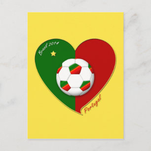 Portuguese SOCCER Team. Fútbol de  "PORTUGAL" 2014 Postcard