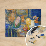 Portuguese Still Life | Robert Delaunay Jigsaw Puzzle<br><div class="desc">Portuguese Still Life (Nature Morte Portugaise) (1915) by French artist Robert Delaunay is a striking example of his modernist approach to still life painting. In this work, Delaunay departs from traditional still life conventions, embracing vibrant colour and abstract forms. The composition features a harmonious blend of geometric shapes, dynamic colour...</div>