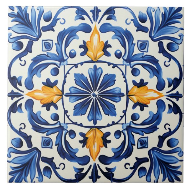 Portuguese style cute pattern  ceramic tile (Front)