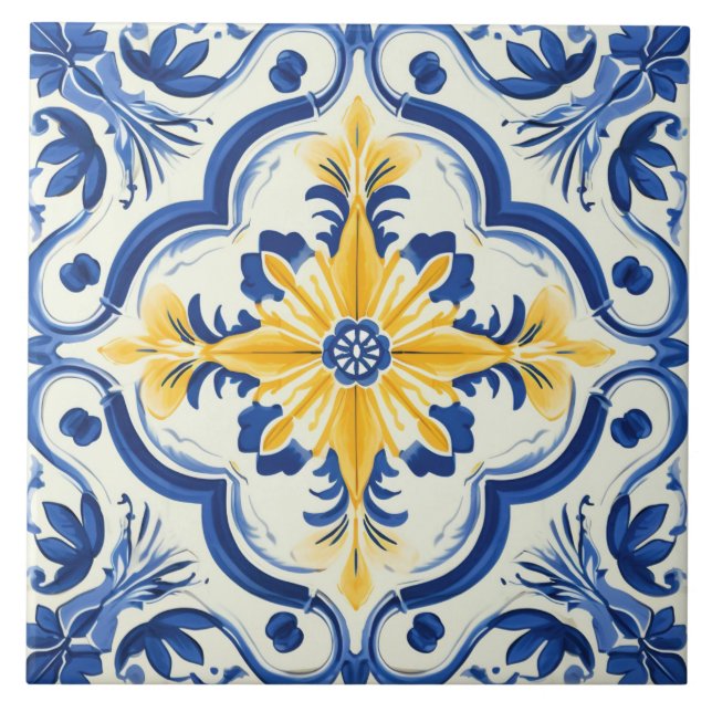 Portuguese style cute pattern  ceramic tile (Front)