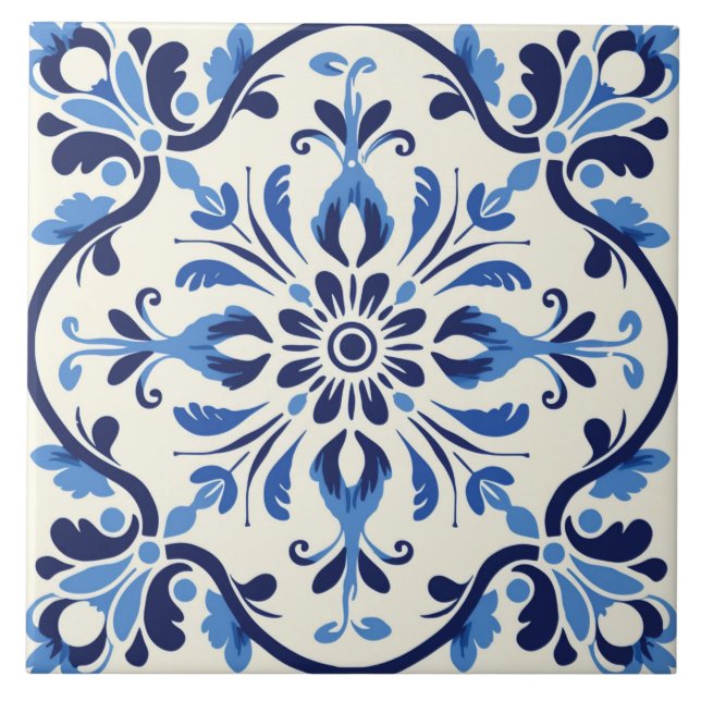 Portuguese style cute pattern  ceramic tile (Front)