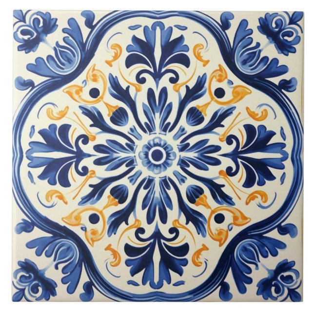 Portuguese style cute pattern  ceramic tile (Front)