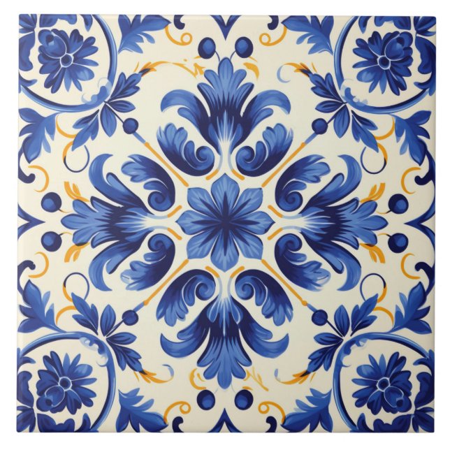 Portuguese style cute pattern  ceramic tile (Front)