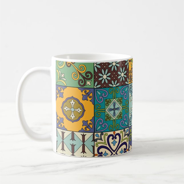 Portuguese Talavera Tile Design Coffee Mug (Left)