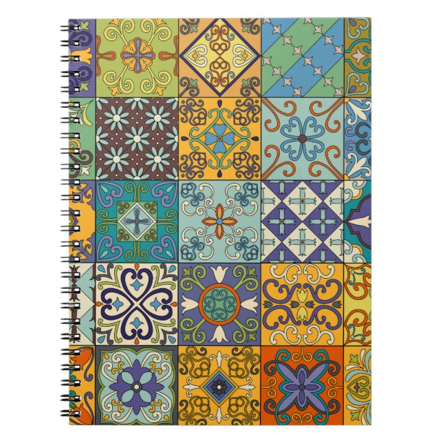 Portuguese Talavera Tile Design Notebook (Front)