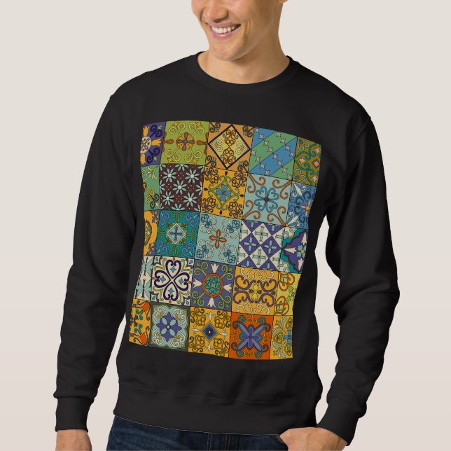 Portuguese Talavera Tile Design Sweatshirt (Front)
