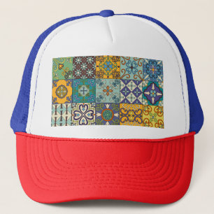 Portuguese Talavera Tile Design Trucker Hat