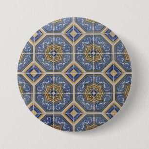 Portuguese tile 7.5 cm round badge