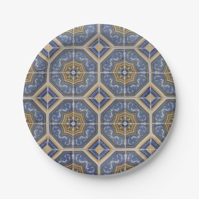Portuguese tile paper plate (Front)