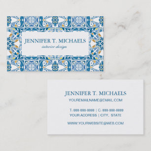 Portuguese Tile Pattern Business Card