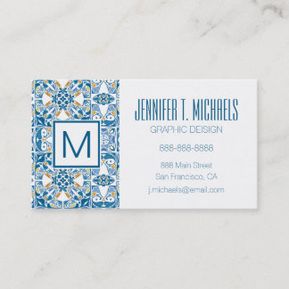Portuguese Tile Pattern Business Card