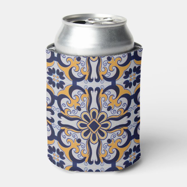 Portuguese tile pattern can cooler (Can Front)