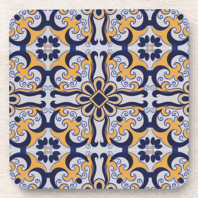 Portuguese tile pattern coaster (Front)
