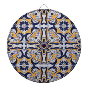 Portuguese tile pattern dartboard