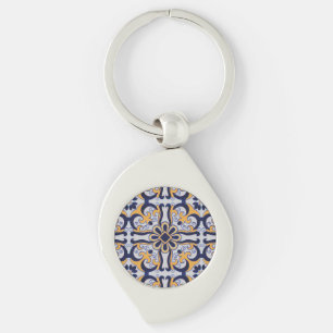 Portuguese tile pattern key ring