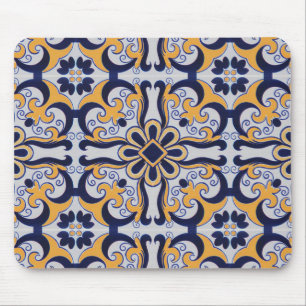 Portuguese tile pattern mouse pad