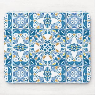 Portuguese Tile Pattern Mouse Pad