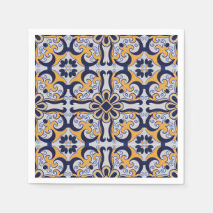 Portuguese tile pattern napkin