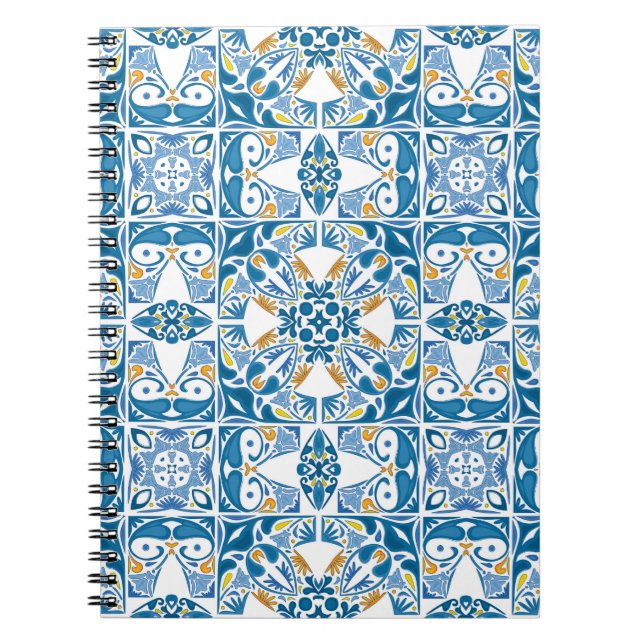 Portuguese Tile Pattern Notebook (Front)