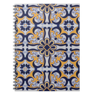 Portuguese tile pattern notebook