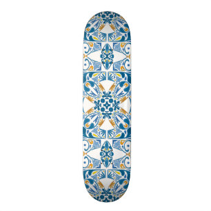 Portuguese Tile Pattern Skateboard