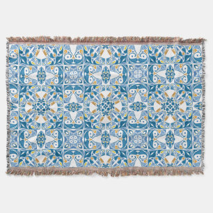 Portuguese Tile Pattern Throw Blanket