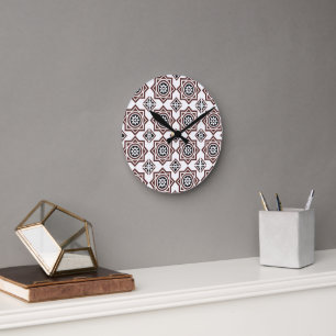 Portuguese tiles 2 - Igreja do Carmo Round Clock