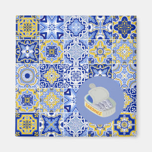 Portuguese Tiles and Sardines Magnet