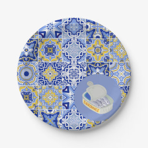 Portuguese Tiles and Sardines Paper Plate