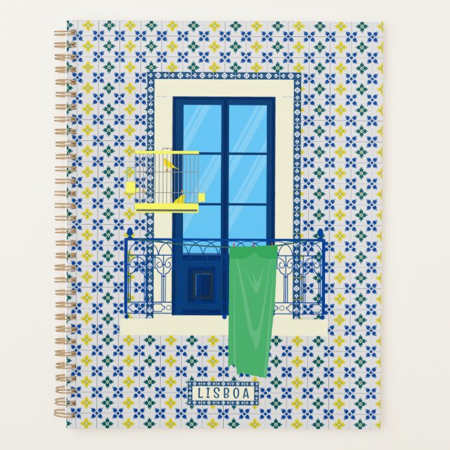 Portuguese tiles and window balcony with bird planner (Front)