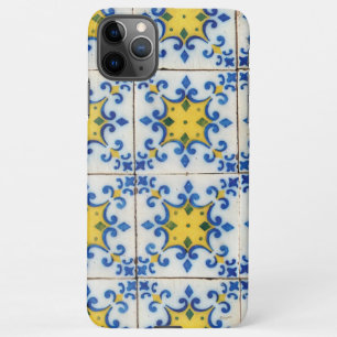 Portuguese Tiles - Azulejo Blue and Yellow Pattern iPhone 11Pro Max Case