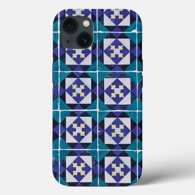 Portuguese Tiles - Azulejo Diamond Geometric Case-Mate iPhone Case (Back)