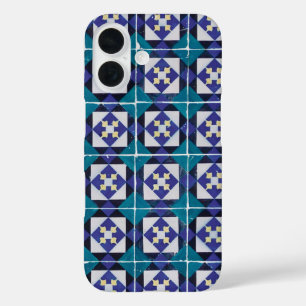 Portuguese Tiles - Azulejo Diamond Geometric iPhone 16 Case