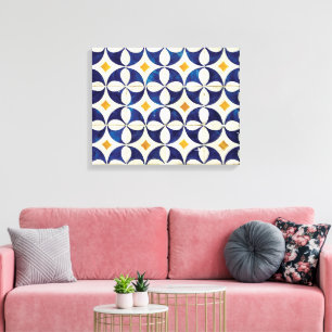 Portuguese Tiles - Azulejo Pattern Design Canvas Print