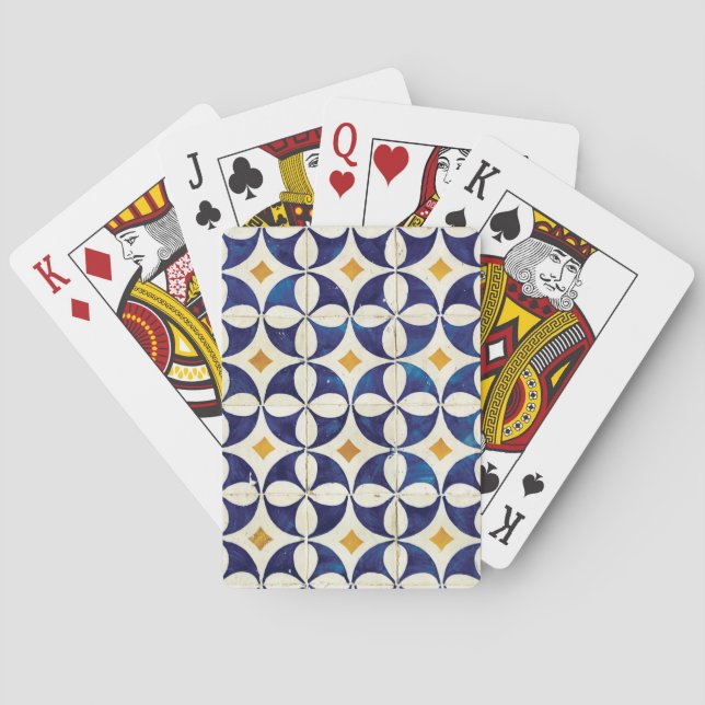 Portuguese Tiles - Azulejo Pattern Design Playing Cards (Back)