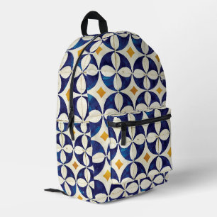Portuguese Tiles - Azulejo Pattern Design Printed Backpack