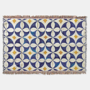 Portuguese Tiles - Azulejo Pattern Design Throw Blanket