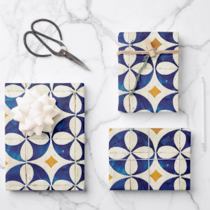 Portuguese Tiles - Azulejo Pattern Design Wrapping Paper Sheet