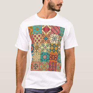 Portuguese tiles: Azulejo style seamless pattern. T-Shirt